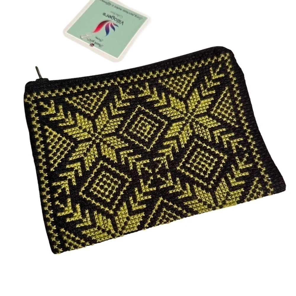 Tatreez Handmade Crossbody & Wallet Pouch Embroidered Cross Stitched Palestinian